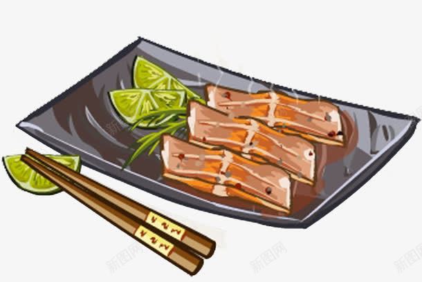 手绘鱼片食品插画png免抠素材_88icon https://88icon.com 插画 食品 鱼片