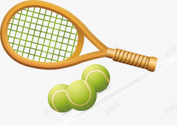 网球拍装饰png免抠素材_88icon https://88icon.com 网球拍 网球拍装饰 装饰矢量