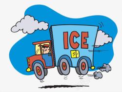 卡通冰淇淋运货车素材