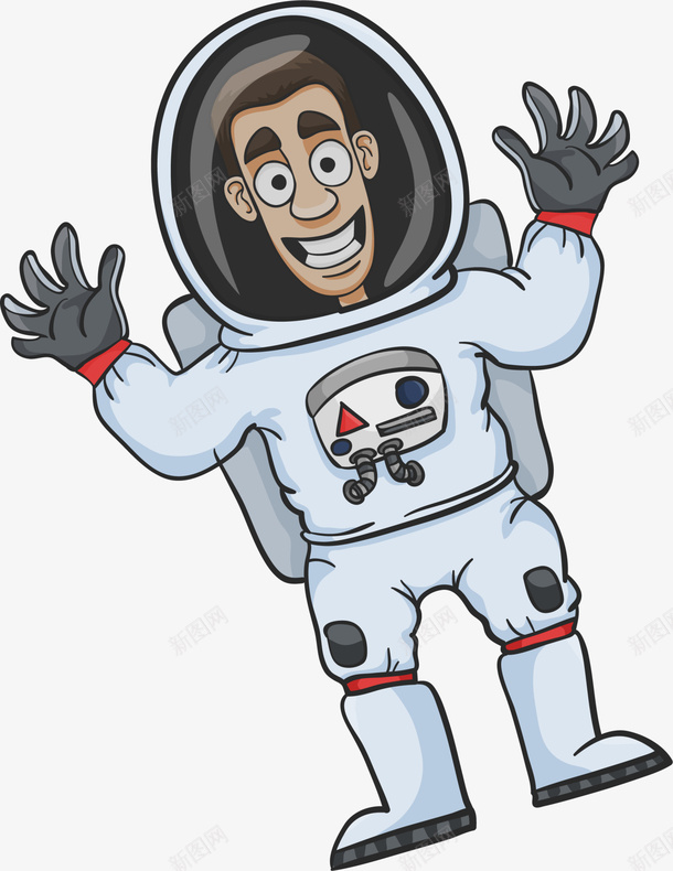 世界航天日开心的宇航员png免抠素材_88icon https://88icon.com 世界航天日 开心的宇航员 打招呼 招手 白色宇航服 航天员