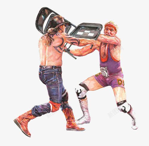 摔跤运动png免抠素材_88icon https://88icon.com WWG 手绘运动员 打架 表演 运动员