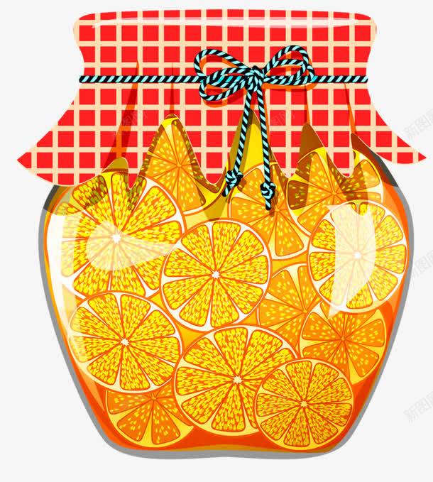 橙子罐头png免抠素材_88icon https://88icon.com 创意 卡通 手绘 橙子 瓶子 罐头 金色