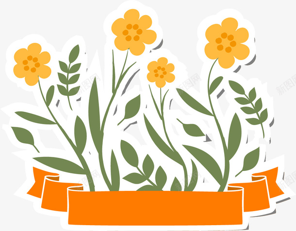 手绘花朵标题栏png免抠素材_88icon https://88icon.com PNG素材 手绘 标题栏 花朵