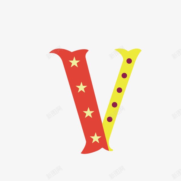 卡通字母马戏团字母字母Vpng免抠素材_88icon https://88icon.com 卡通字母 字母V 马戏团字母