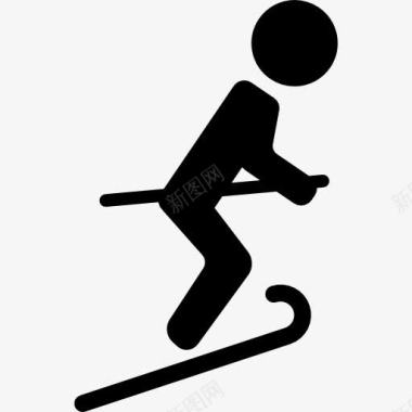 运动人物男子滑雪图标图标