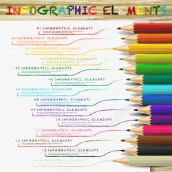 彩色铅笔与涂鸦商务图素材