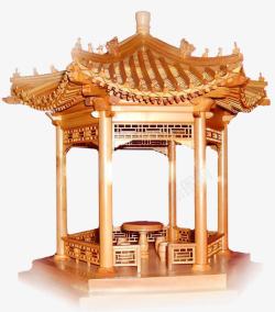 金色中国风亭子装饰图案素材