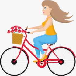 骑单车兜风的女孩素材