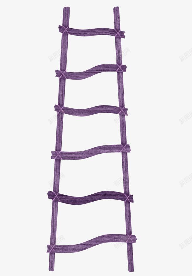 紫色漂亮木梯png免抠素材_88icon https://88icon.com 木梯 梯子 漂亮木梯 紫色木梯 长梯