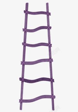 紫色漂亮木梯素材