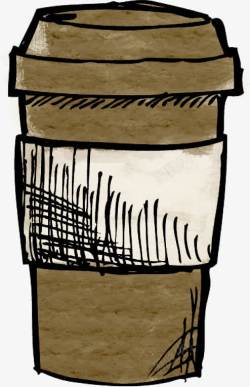 手绘卡通咖啡杯素材