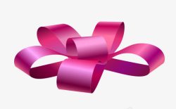 粉色节日礼盒装饰彩带结元素素材