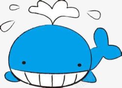 卡通蓝色鲸鱼素材