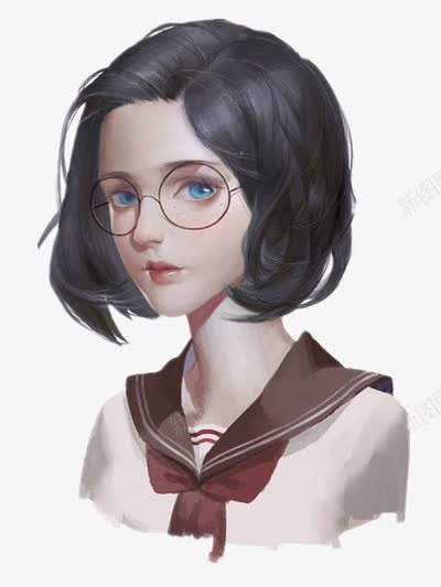 卡通女孩png免抠素材_88icon https://88icon.com 学生 手绘女孩 收绘插画 短发女孩