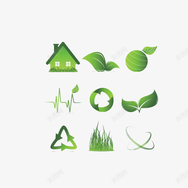 绿色环保图标png免抠素材_88icon https://88icon.com 房子 环保 环保图标 绿色