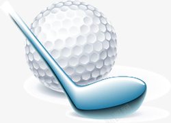 白色高尔夫球球杆素材