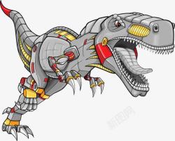 卡通彩绘机甲恐龙素材