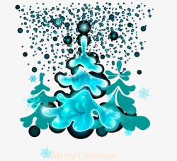 冰晶蓝圣诞树高清图片