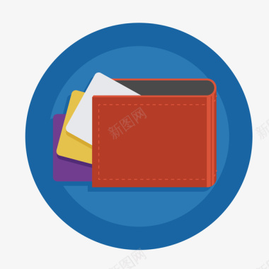 信用卡在线支付卡通信用卡夹包标图P矢量图图标图标