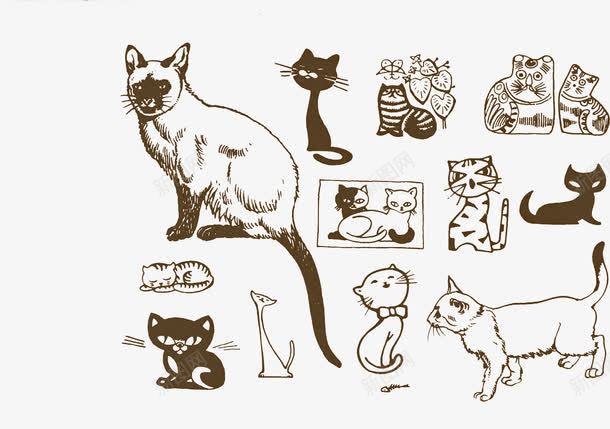手绘卡通猫壁纸png免抠素材_88icon https://88icon.com 卡通 壁纸 设计