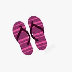 一双紫色拖鞋素材