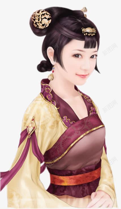 手绘古代可爱女子png免抠素材_88icon https://88icon.com 古代 可爱 女子