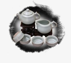 中国风茶具茶壶茶杯素材