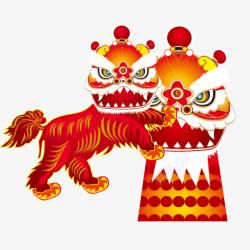 新年舞狮传统民间活动素材