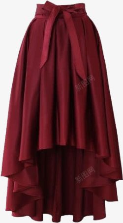 酒红色的复古长裙素材