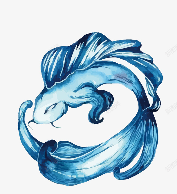 水彩鱼矢量图eps免抠素材_88icon https://88icon.com PNG图片 PNG图片素材 PNG素材 PNG素材免费下载 水彩 蓝色 鱼 矢量图