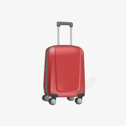 红色3D简约小巧行李箱素材