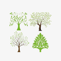 绿色清新创意卡通树素材