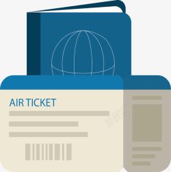 旅游飞机票和护照矢量图素材