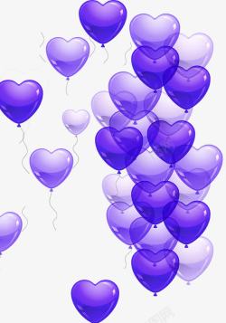紫色半透明心形气球素材