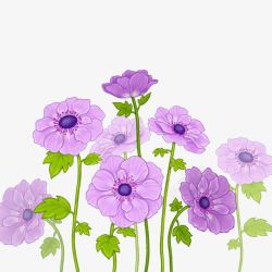 手绘紫色清新花朵背景素材