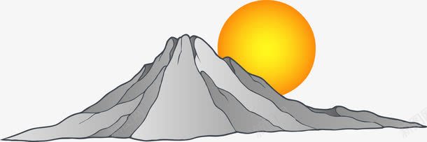 手绘山峰矢量图ai免抠素材_88icon https://88icon.com 夕阳 山峰 手绘 矢量图