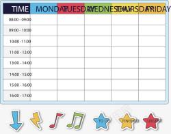 彩色符号装饰课程表素材