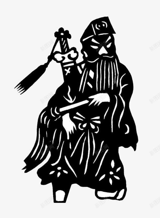 手拿着剑的剪纸人物png免抠素材_88icon https://88icon.com 中国风 剪纸人物 手拿着剑 拿着东西的人 效果图案 装饰 黑白风格