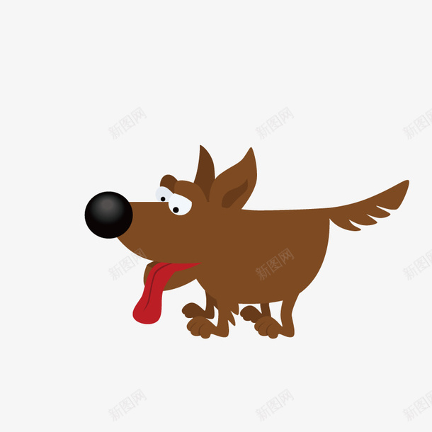 吐舌头的可爱小狗png免抠素材_88icon https://88icon.com 动物 卡通 可爱的 小狗 尾巴 眼睛 简图 舌头
