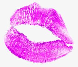 紫色魅力唇印效果元素素材