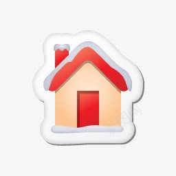 小房子免抠被雪覆盖的小房子图标图标