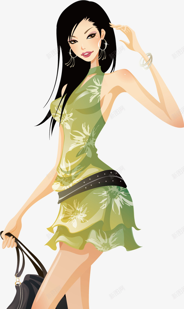 卡通富婆矢量图ai免抠素材_88icon https://88icon.com 卡通 卡通富婆 大富婆 完美富婆 富婆 长发 矢量图