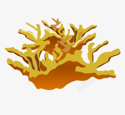 黄色珊瑚礁矢量图素材