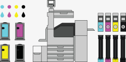 复印机墨盒拷贝灰色墨盒复印机矢量图高清图片