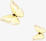 创意合成水彩飞舞的黄色蝴蝶素材