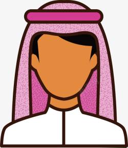 粉色头巾阿拉伯人素材