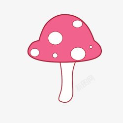 红色蘑菇卡通手绘素材