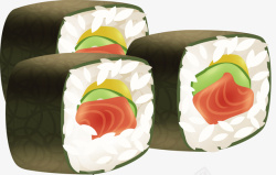 三个美味寿司矢量图素材