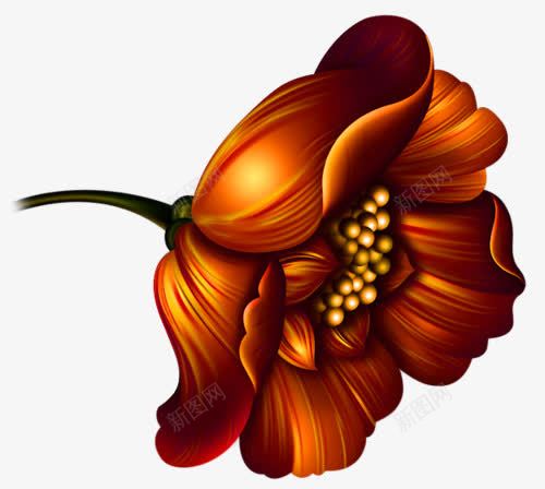 红色花朵一枝花装饰png免抠素材_88icon https://88icon.com 一枝花 七叶 图片 红色 花朵 装饰