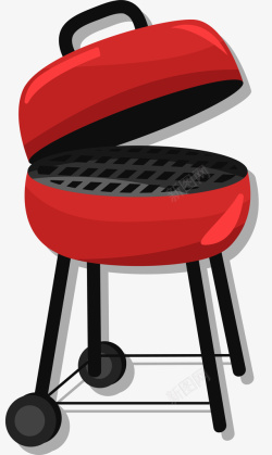 红色BBQ烤肉烤架素材
